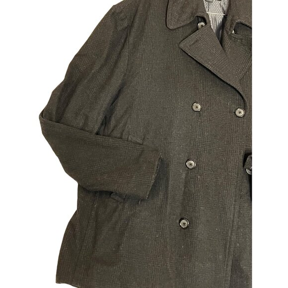 Pronto Uomo Double-Breasted Wool-Blend Peacoat 5XL Charcoal Goth - Picture 12 of 16